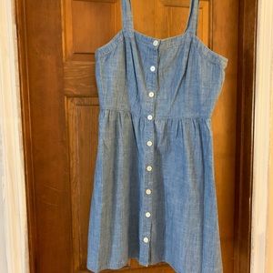 J Crew denim sleeveless dress with buttons